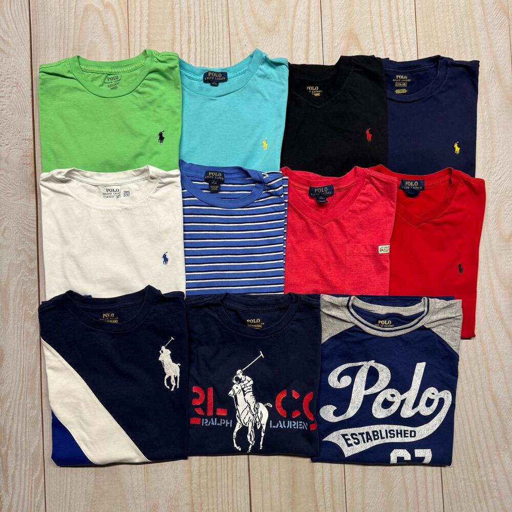 Lot of 11 Polo Ralph Lauren Boys Size L 14-16 T-Shirt Long&Short Sleeve Summer